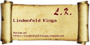 Lindenfeld Kinga névjegykártya